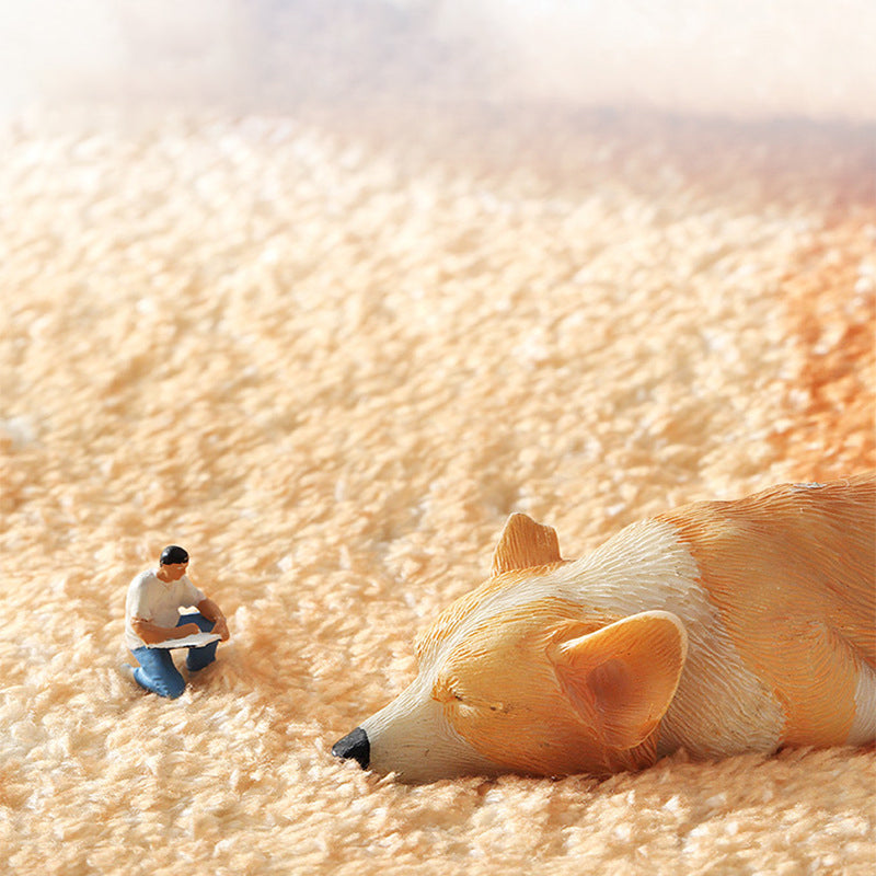 Beige Straight Line Carpet Polyester Simple Carpet Stain Resistant Carpet for Living Room