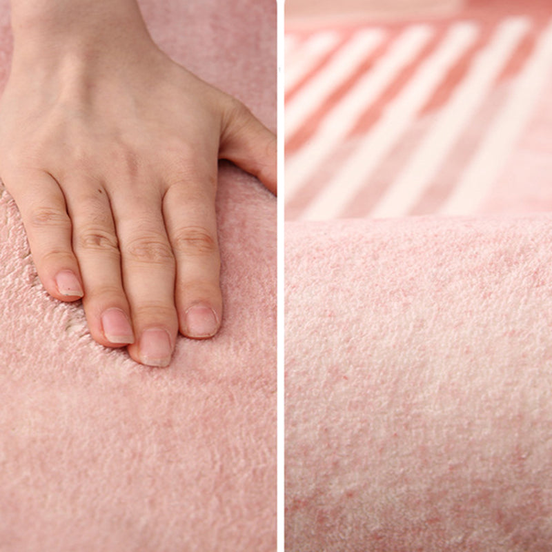 Beige Straight Line Carpet Polyester Simple Carpet Stain Resistant Carpet for Living Room