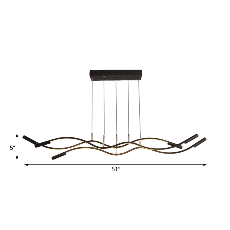 Weiß/Schwarz geflitzte lineare Kronleuchterbeleuchtung Moderne 3 Lichter Acryl -LED -Deckenlampe in Weiß/warmem Licht