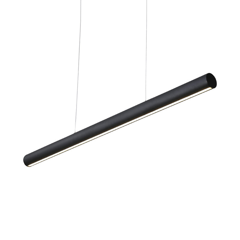 Metal Linear Pendant Chandelier Modern Led 39"/47" Wide Black Hanging Lamp Kit in White/Warm/Natural Light