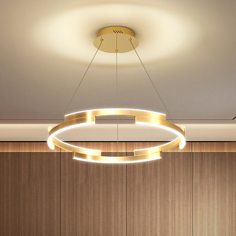Luce rotonde del lampadario in metallo contemporaneo 1/2/3 luci in oro a led applicazione del soffitto in luce bianca/calda