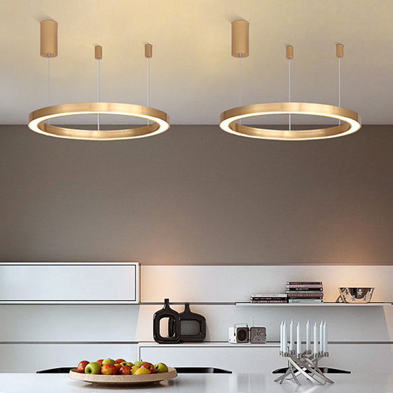 1/3 Lights Living Room Chandelier with Sphere Metal Shade Modern Gold Led Ceiling Pendant Light in White/Warm Light