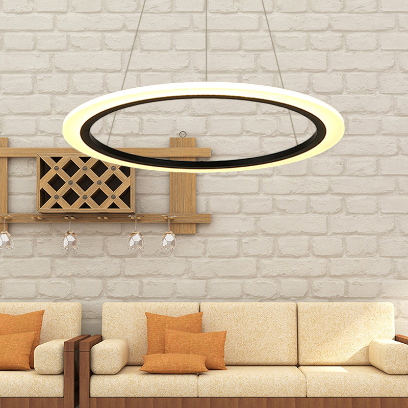Acrylic contemporaneo a pendente ad anello Acrilico contemporaneo 1/2/3 Luci a LED Gold Hanging Light Aibro