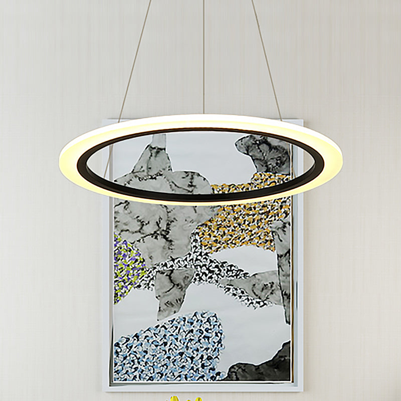 Acrylic contemporaneo a pendente ad anello Acrilico contemporaneo 1/2/3 Luci a LED Gold Hanging Light Aibro