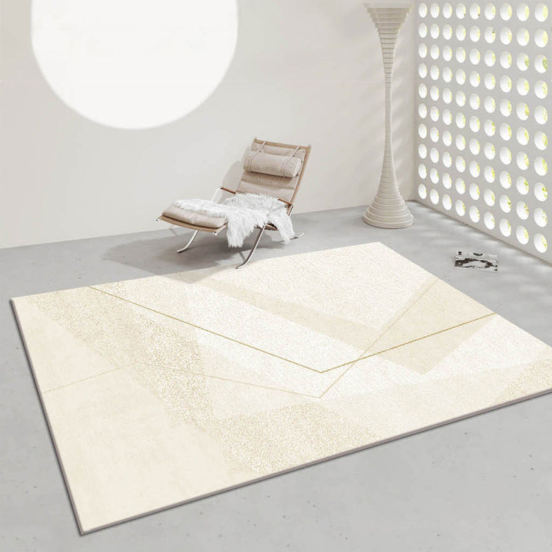 Beige Modern Rug Polyester Striped Rug Washable Indoor Rug for Drawing Room