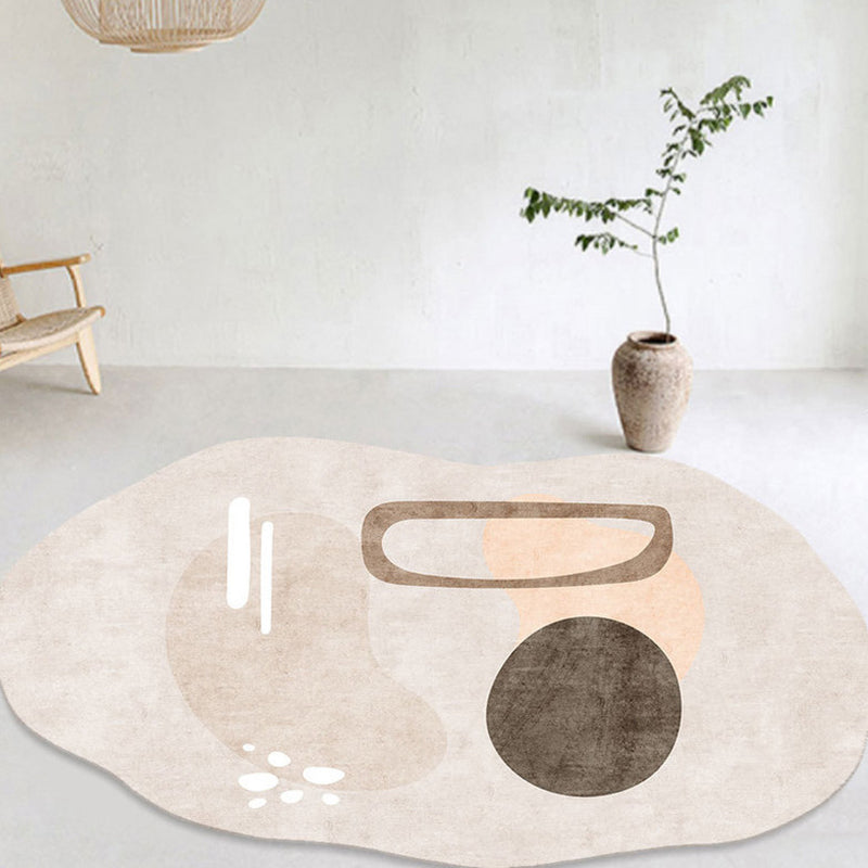 Green Modern Carpet Polyester Color Block Carpet Washable Carpet for Sitting Room