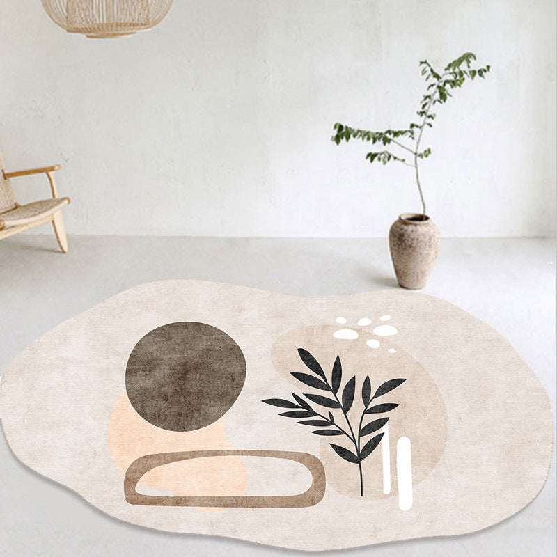 Green Modern Carpet Polyester Color Block Carpet Washable Carpet for Sitting Room