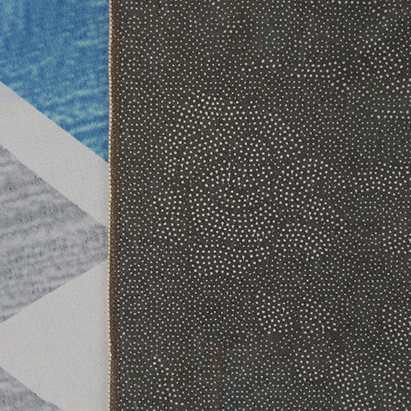 White Geometric Carpet Polyester Modern Carpet Washable Carpet for Living Room