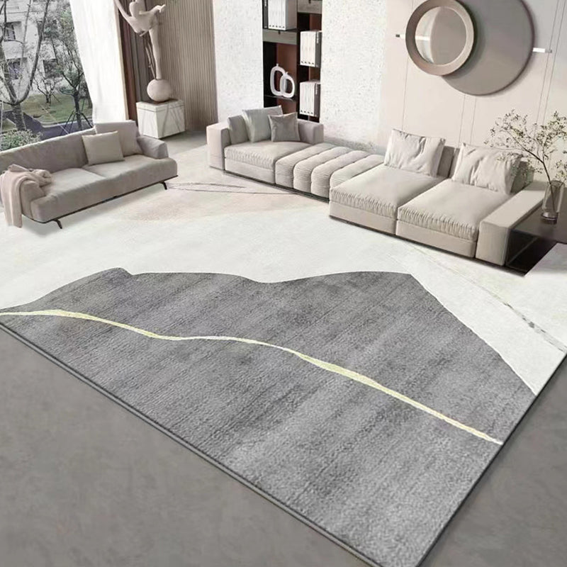 Apricot Color Block Carpet Polyester Casual Carpet Washable Carpet for Living Room