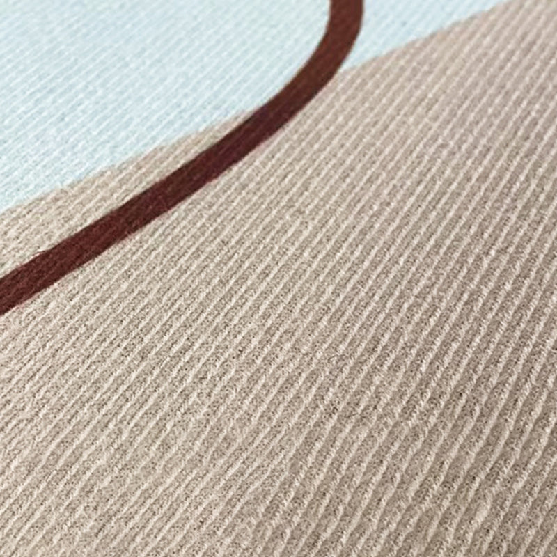 Apricot Color Block Carpet Polyester Casual Carpet Washable Carpet for Living Room