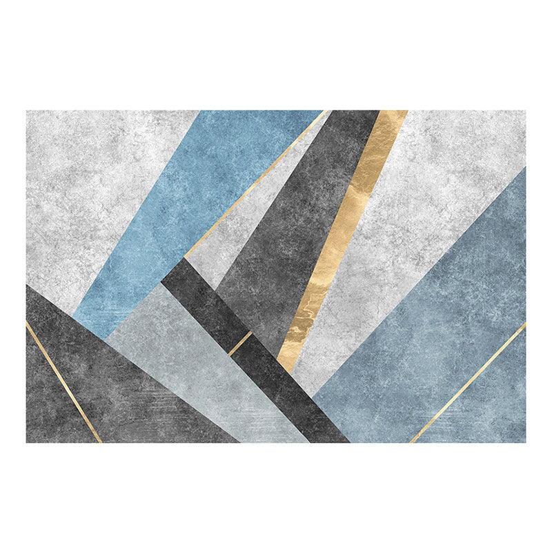Gray Modern Rug Polyester Geometry Rug Stain Resistant Rug for Drawing Room