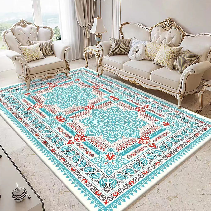 Dark Brown Modern Rug Polyester Graphic Indoor Rug Non-Slip Backing Rug for Sitting Room