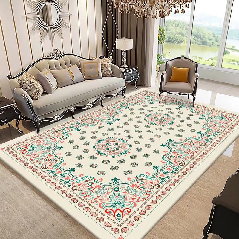 Dark Brown Modern Rug Polyester Graphic Indoor Rug Non-Slip Backing Rug for Sitting Room