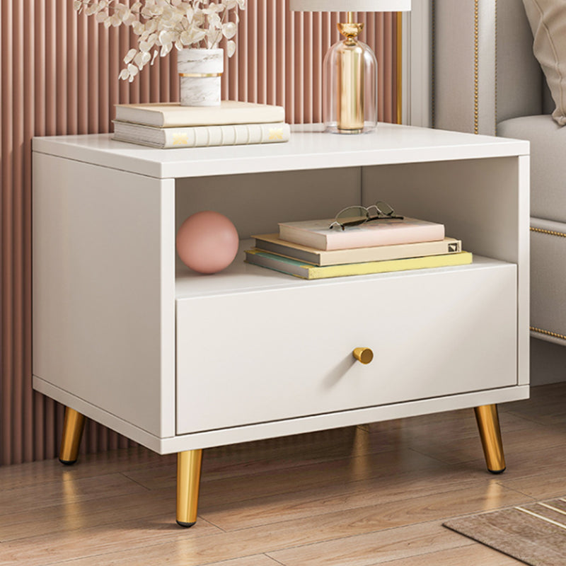 Modern Style Plate Countertop Metal Cabinet Leg White Nightstand