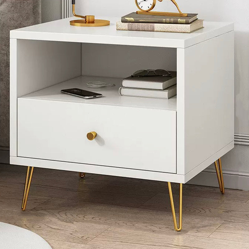 Modern Style Plate Countertop Metal Cabinet Leg White Nightstand