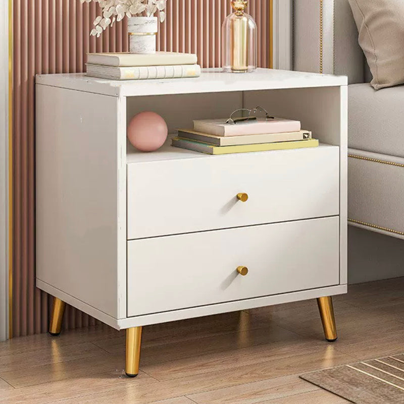 Modern Style Plate Countertop Metal Cabinet Leg White Nightstand