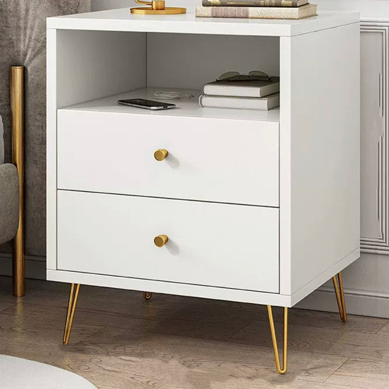 Modern Style Plate Countertop Metal Cabinet Leg White Nightstand