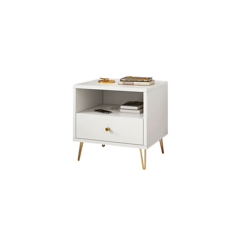 Modern Style Plate Countertop Metal Cabinet Leg White Nightstand