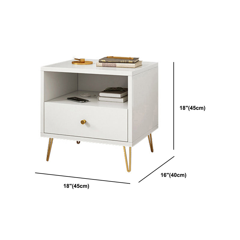 Modern Style Plate Countertop Metal Cabinet Leg White Nightstand