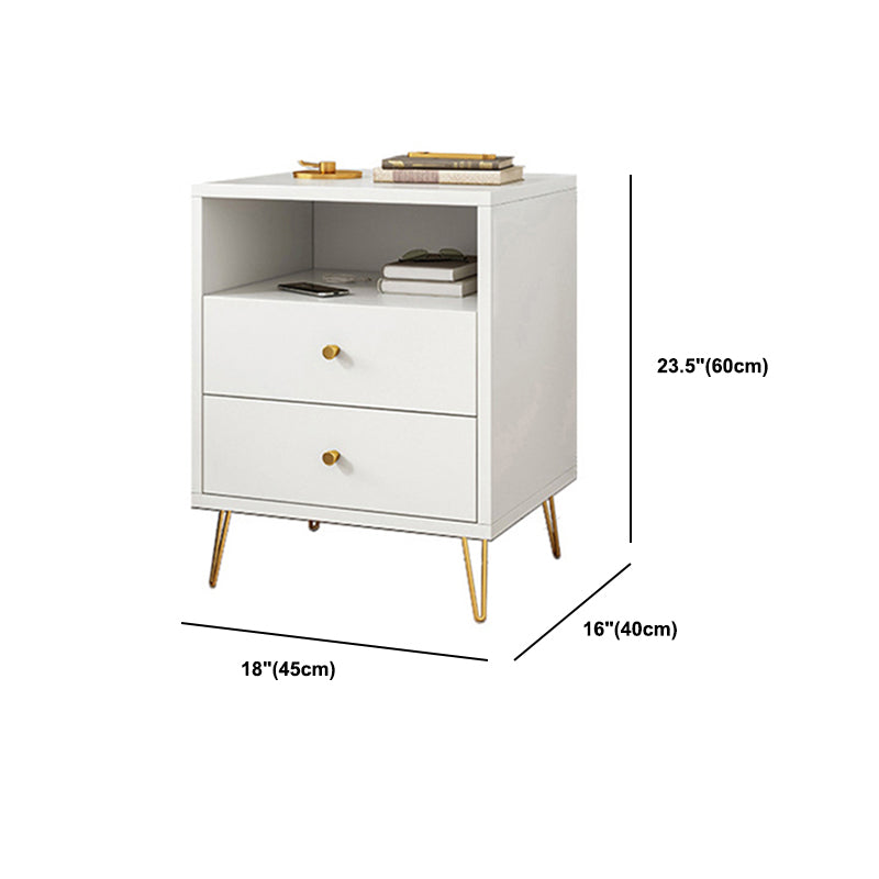Modern Style Plate Countertop Metal Cabinet Leg White Nightstand