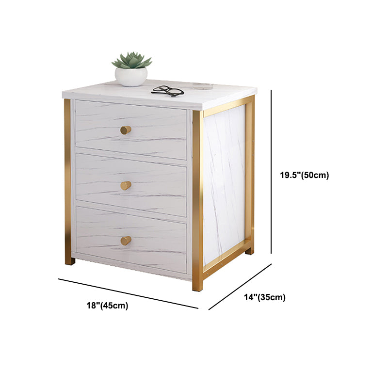 Modern Style Plate Countertop Metal Frame White/wood/walnut/off-white Nightstand