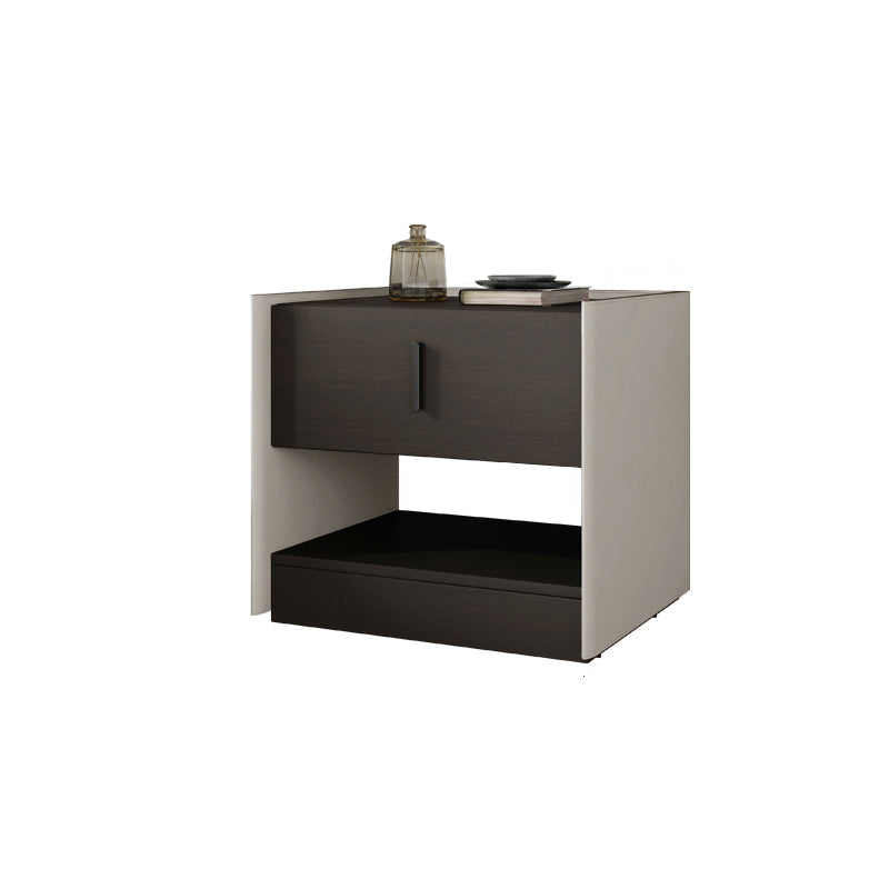 Contemporary Faux Leather 1 - Drawer Nightstand 20" Tall Nightstand