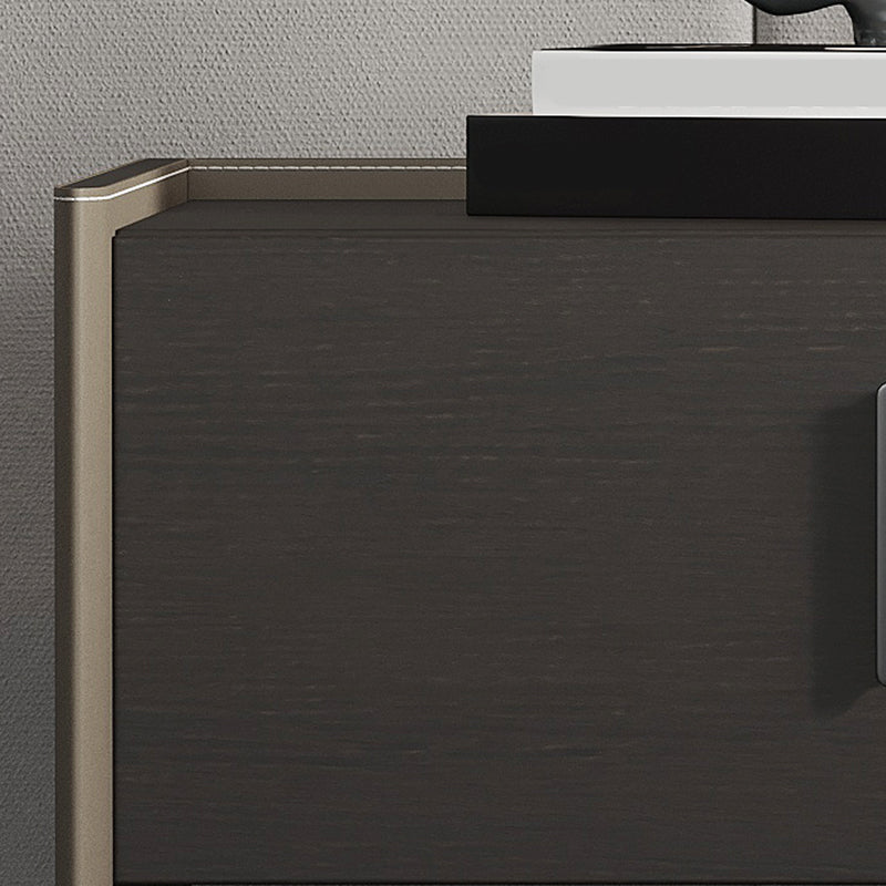 Contemporary Faux Leather 1 - Drawer Nightstand 20" Tall Nightstand