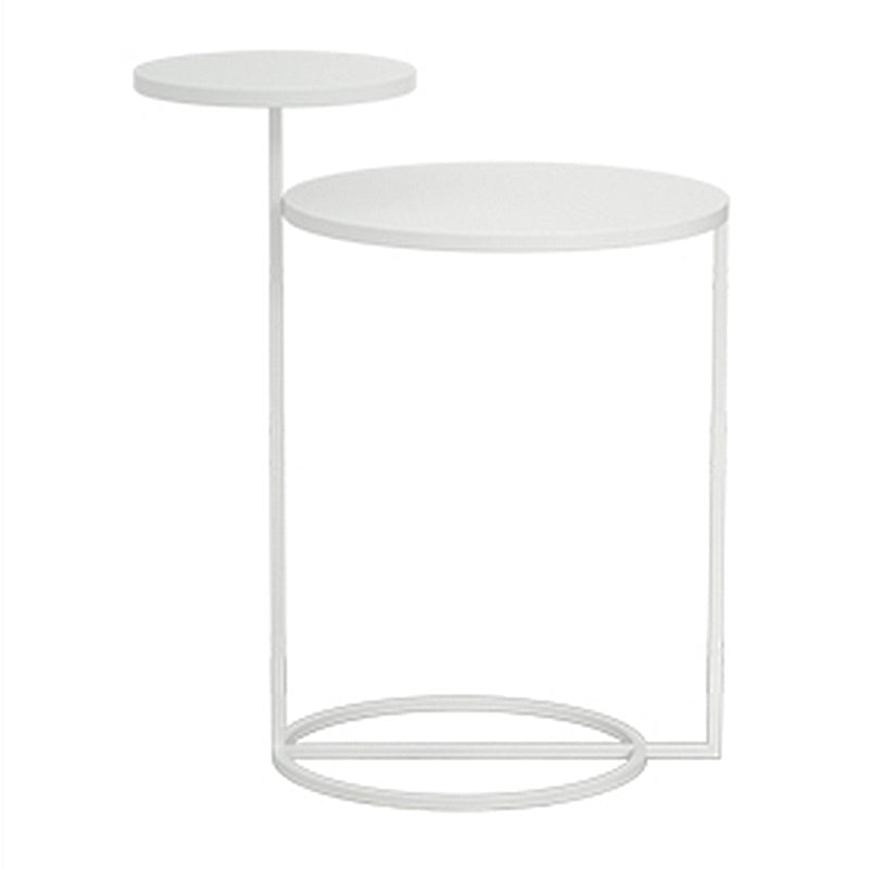 Modern Black/White Iron Nightstand, 21.65"/23.32" Tall Nightstand