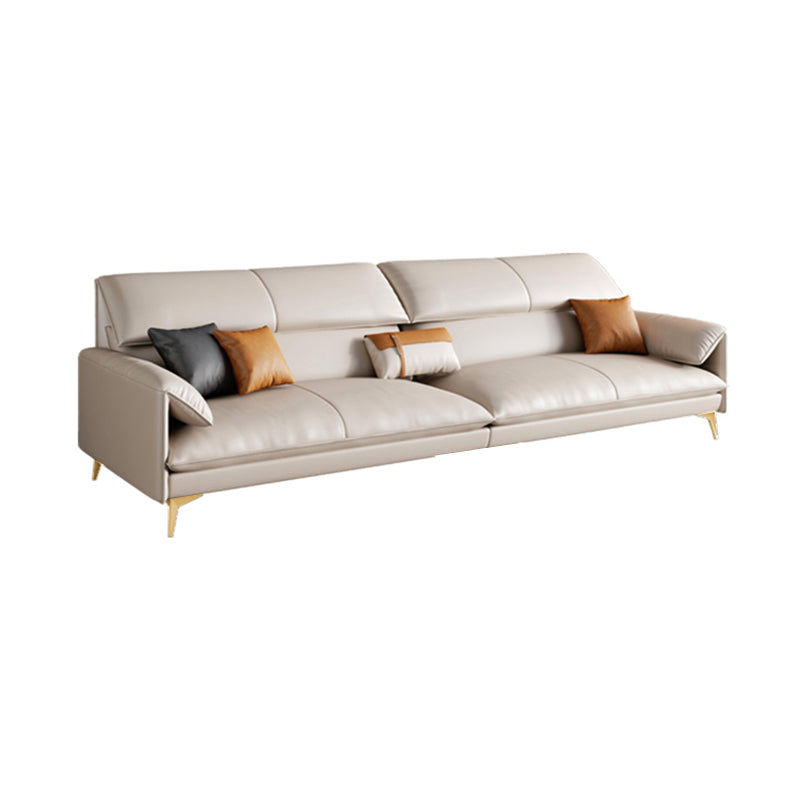 Standard Genuine Leather Contemporary Pillow Top Arm Stain Resistant Sofa Couch