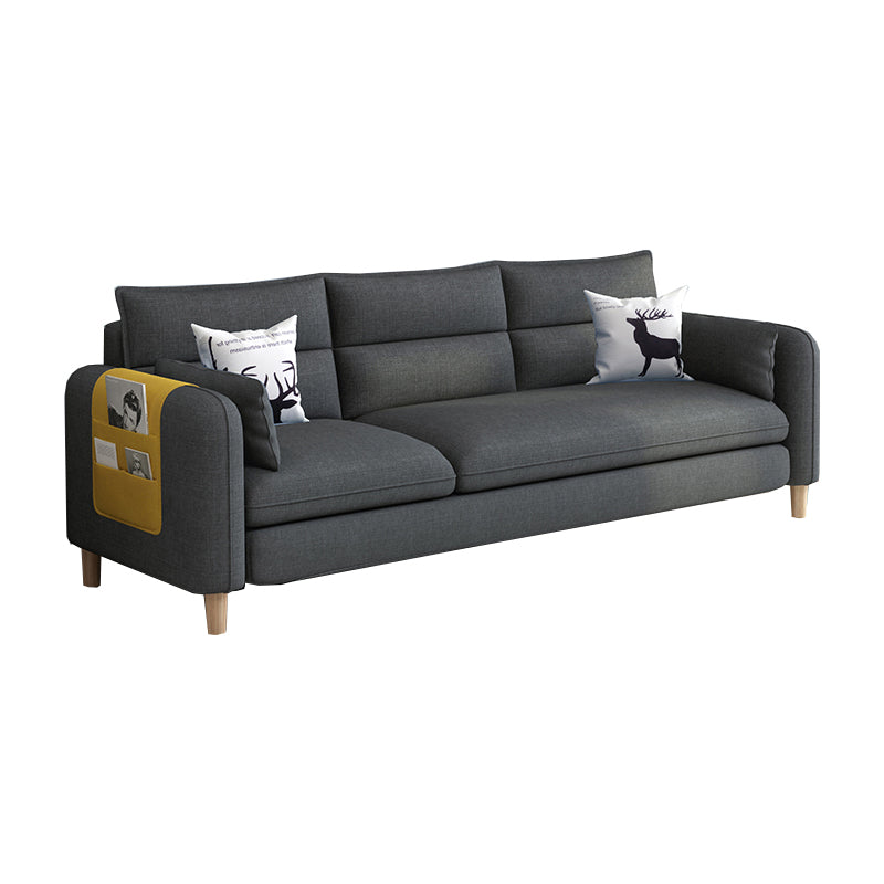 Contemporary Sewn Pillow Back Standard 3-seater Stationary Sofa