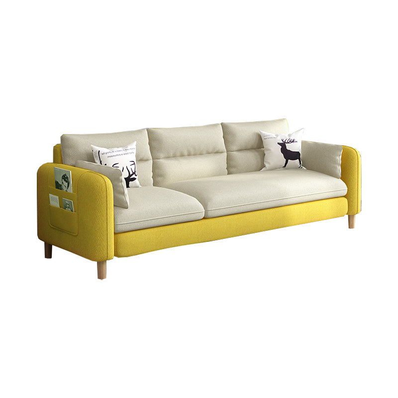 Contemporary Sewn Pillow Back Standard 3-seater Stationary Sofa