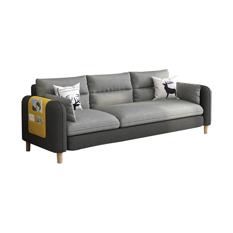 Contemporary Sewn Pillow Back Standard 3-seater Stationary Sofa