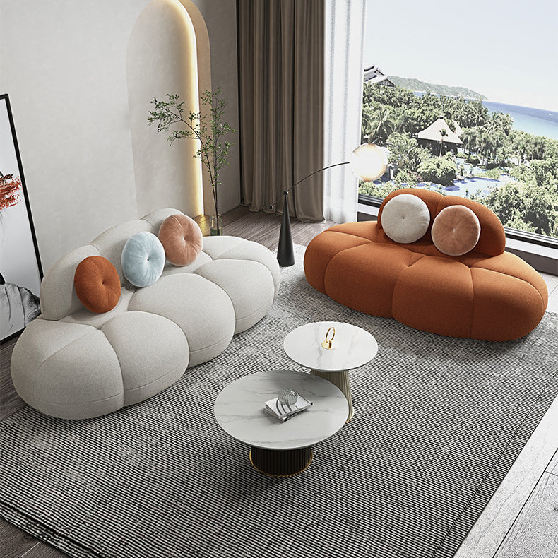 Modern Wool Armless Sofa for Living Room 37.4" Wide 28.74" High
