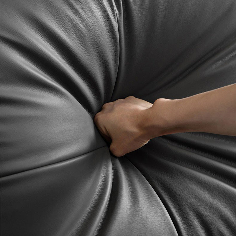 Genuine Leather Stain Resistant Contemporary Pillow Top Arm Sofa Couch