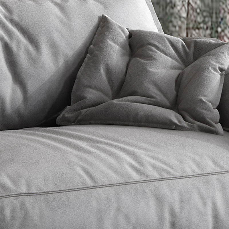 Contemporary Standard Square Arm Sofa Couch in Grey for 2/3/4 People