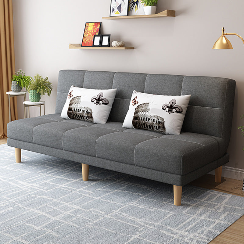 Contemporary Linen Armless Sleeper Sofa Convertible Sofa for Living Room, Apartment