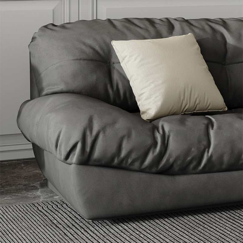 Contemporary Tufted Split-Back Standard Armless Sofa Couch in Grey