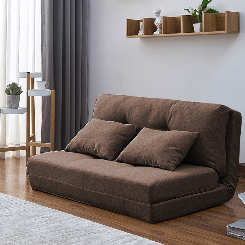 Contemporary Linen Armless Sofa Bed Standard Sofa Foldable Sofa for Living Room