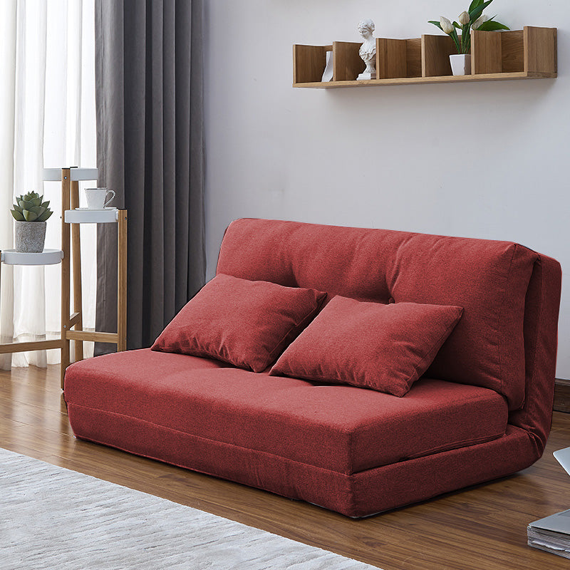 Contemporary Linen Armless Sofa Bed Standard Sofa Foldable Sofa for Living Room