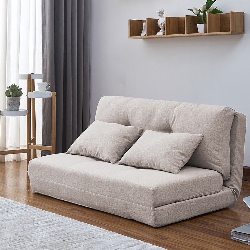 Contemporary Linen Armless Sofa Bed Standard Sofa Foldable Sofa for Living Room
