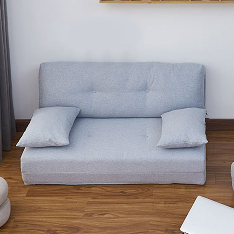 Contemporary Linen Armless Sofa Bed Standard Sofa Foldable Sofa for Living Room