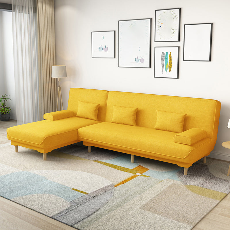 Modern Fabric/Faux Leather Sofa with Pillow Top Arm for Living Room