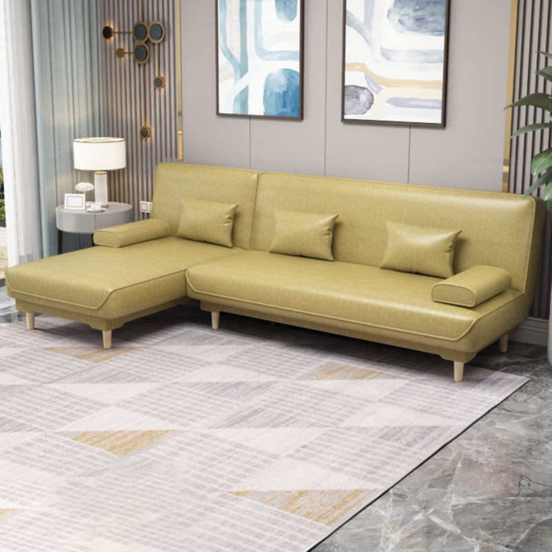 Modern Fabric/Faux Leather Sofa with Pillow Top Arm for Living Room