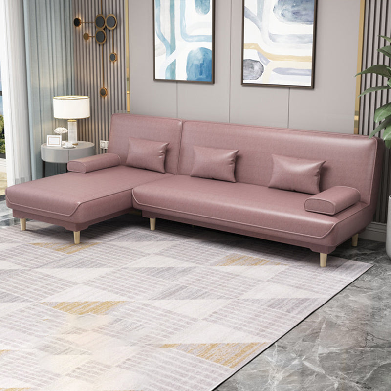 Modern Fabric/Faux Leather Sofa with Pillow Top Arm for Living Room