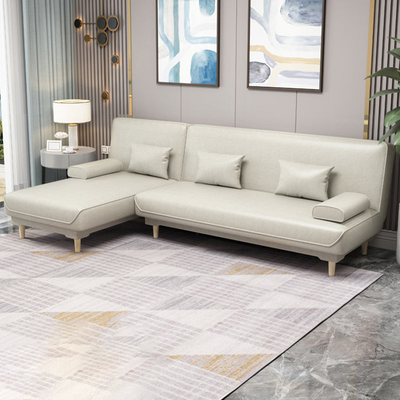 Modern Fabric/Faux Leather Sofa with Pillow Top Arm for Living Room