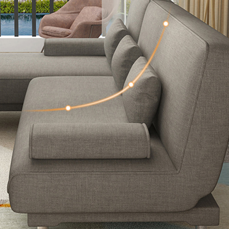 Modern Fabric/Faux Leather Sofa with Pillow Top Arm for Living Room