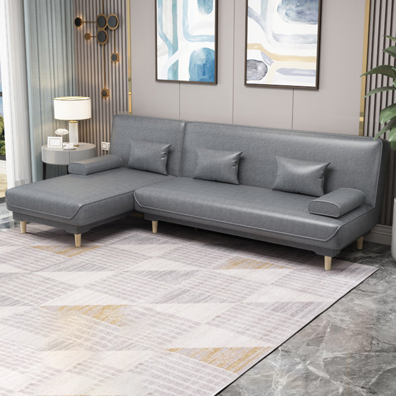 Modern Fabric/Faux Leather Sofa with Pillow Top Arm for Living Room