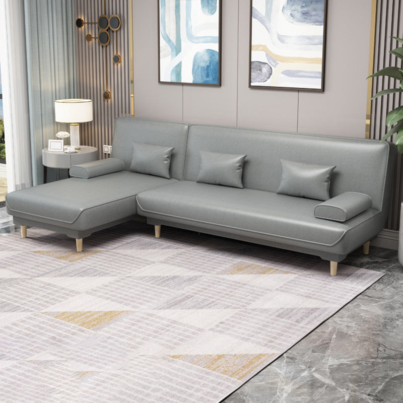 Modern Fabric/Faux Leather Sofa with Pillow Top Arm for Living Room