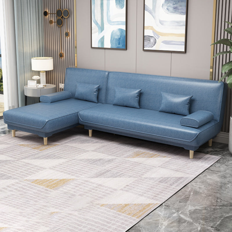 Modern Fabric/Faux Leather Sofa with Pillow Top Arm for Living Room