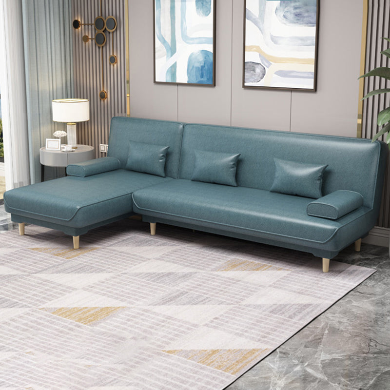 Modern Fabric/Faux Leather Sofa with Pillow Top Arm for Living Room